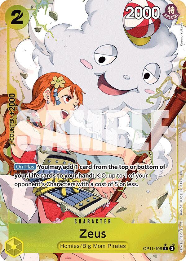 Zeus (Alternate Art) OP11-106 card from A Fist of Divine Speed