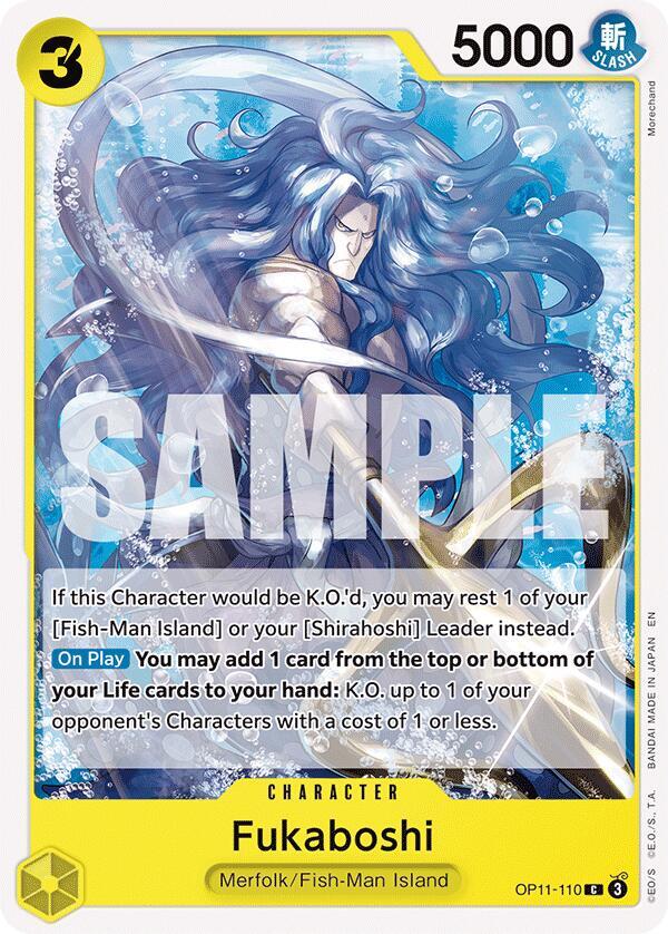 Fukaboshi OP11-110 card from A Fist of Divine Speed