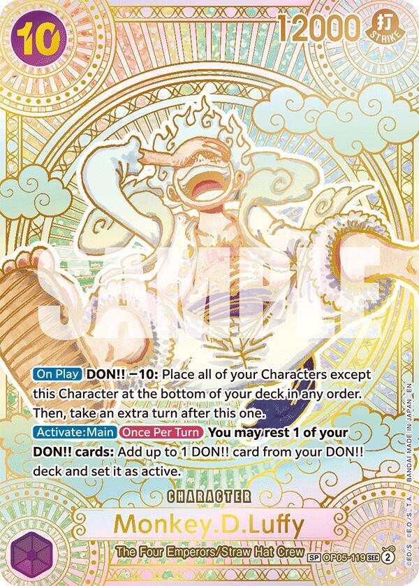 Monkey.D.Luffy (SP) (Gold) OP05-119 card from A Fist of Divine Speed