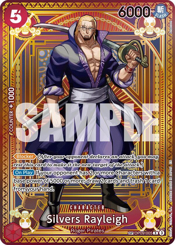 Silvers Rayleigh (SP) OP09-005 card from A Fist of Divine Speed