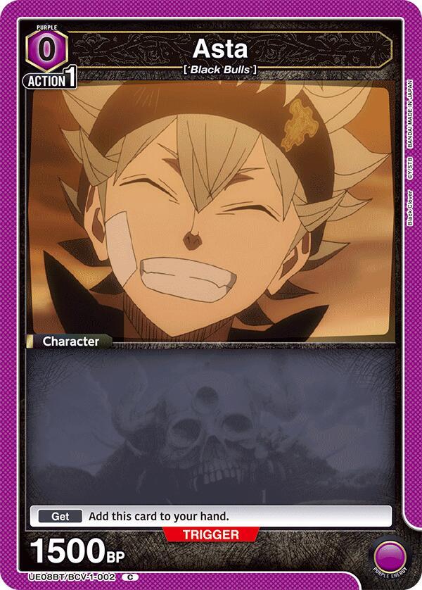 Asta UE08BT/BCV-1-002 card from UE08BT: Black Clover