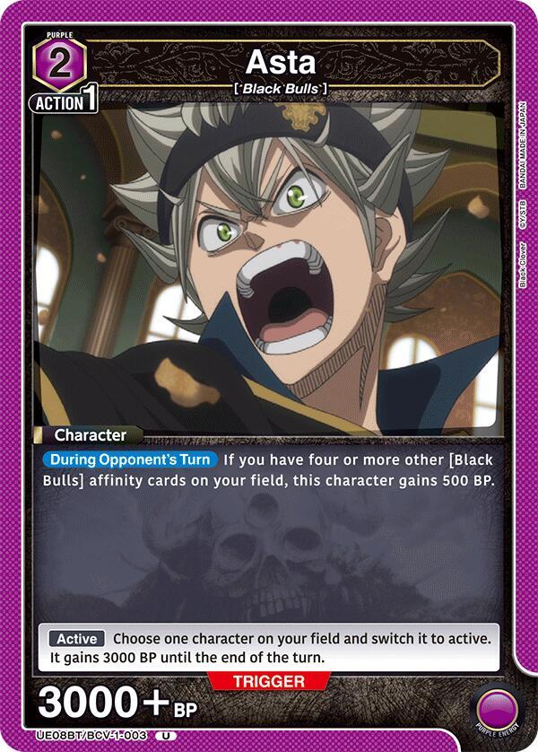 Asta UE08BT/BCV-1-003 card from UE08BT: Black Clover