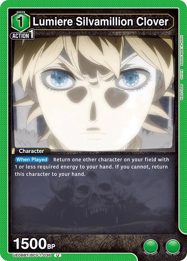 Lumiere Silvamillion Clover UE08BT/BCV-1-036 card from UE08BT: Black Clover