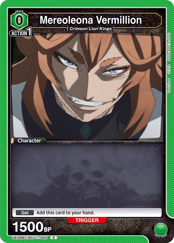 Mereoleona Vermillion UE08BT/BCV-1-040 card from UE08BT: Black Clover