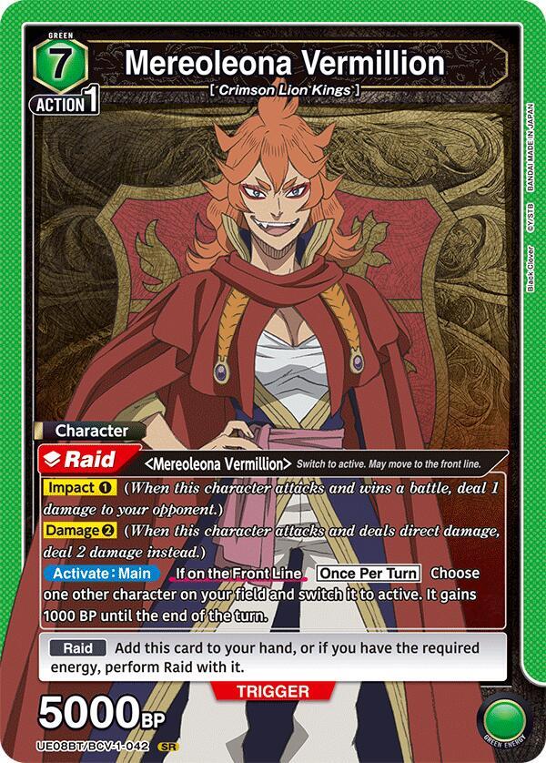 Mereoleona Vermillion UE08BT/BCV-1-042 card from UE08BT: Black Clover