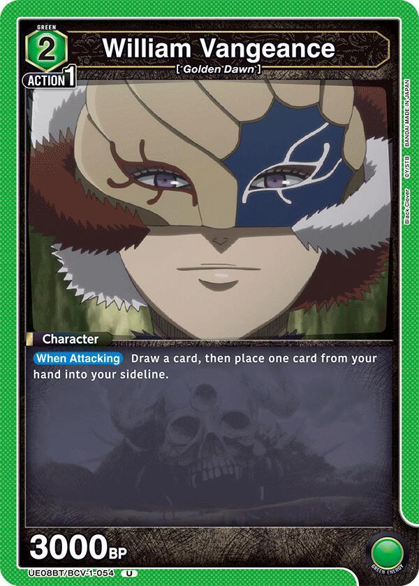 William Vangeance UE08BT/BCV-1-054 card from UE08BT: Black Clover