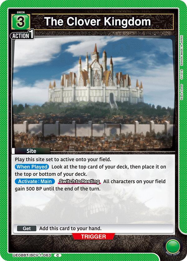 The Clover Kingdom UE08BT/BCV-1-063 card from UE08BT: Black Clover