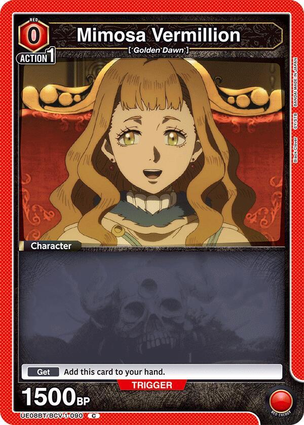 Mimosa Vermillion UE08BT/BCV-1-090 card from UE08BT: Black Clover