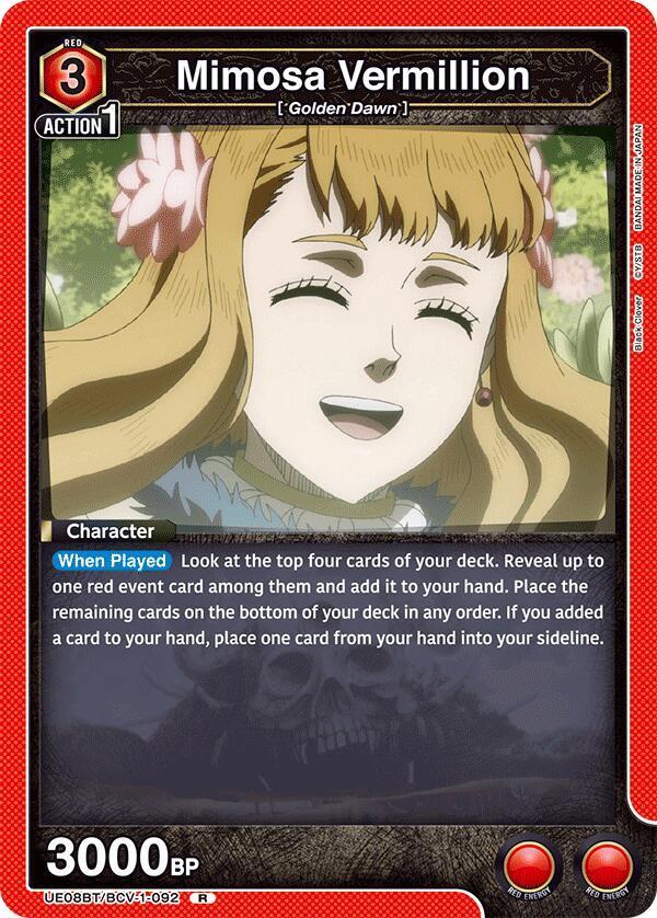 Mimosa Vermillion UE08BT/BCV-1-092 card from UE08BT: Black Clover