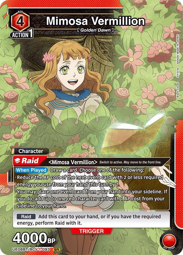 Mimosa Vermillion UE08BT/BCV-1-093 card from UE08BT: Black Clover