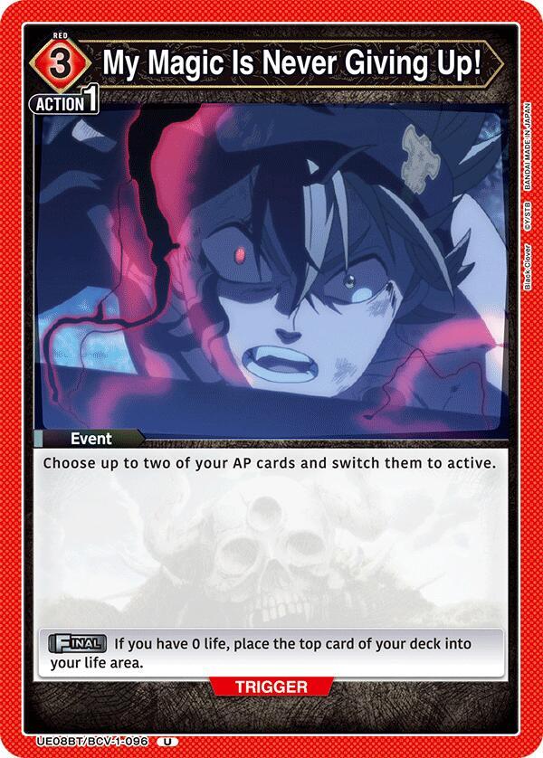 My Magic Is Never Giving Up! UE08BT/BCV-1-096 card from UE08BT: Black Clover