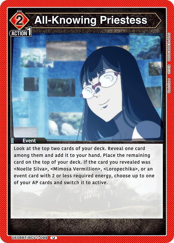 All-Knowing Priestess UE08BT/BCV-1-099 card from UE08BT: Black Clover