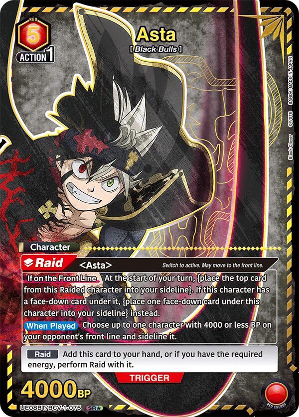 Asta (SR*) UE08BT/BCV-1-075 card from UE08BT: Black Clover
