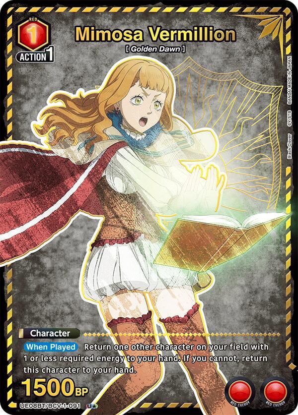 Mimosa Vermillion (U*) UE08BT/BCV-1-091 card from UE08BT: Black Clover