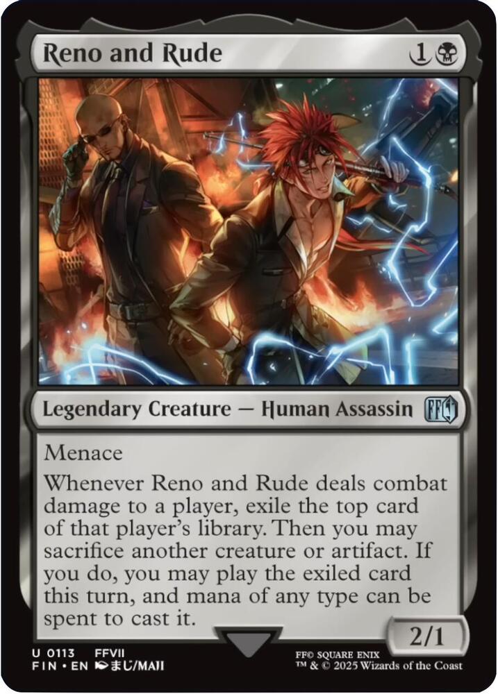 Reno and Rude 113 card from FINAL FANTASY