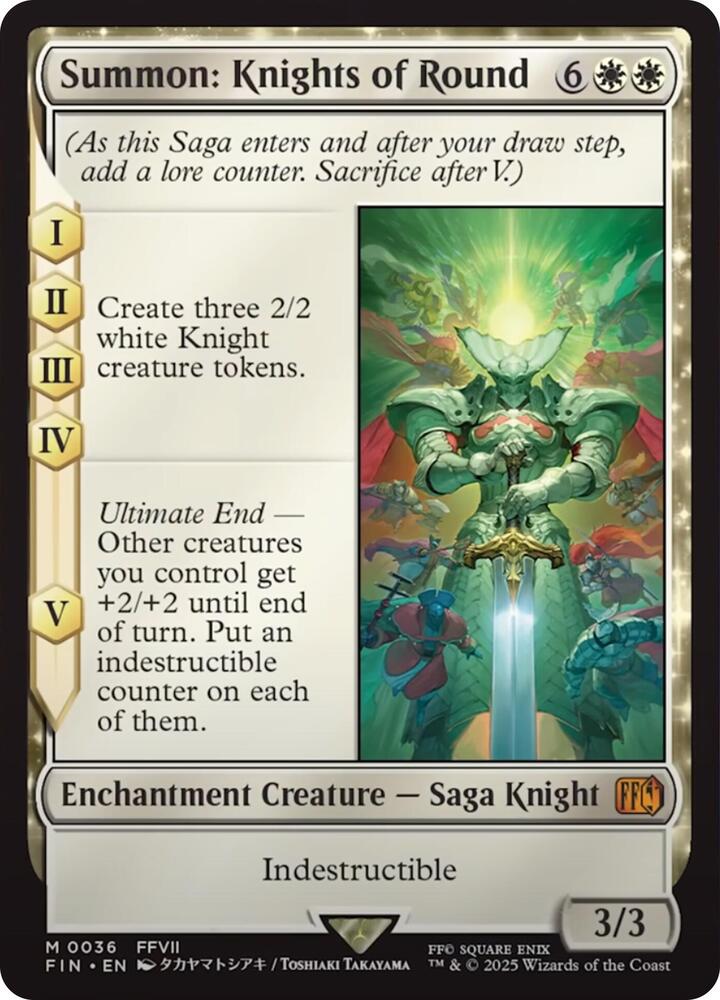 Summon: Knights of Round 36 card from FINAL FANTASY