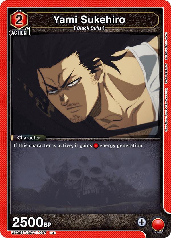 Yami Sukehiro UE08ST/BCV-1-087 card from UE08ST: Black Clover Starter Deck
