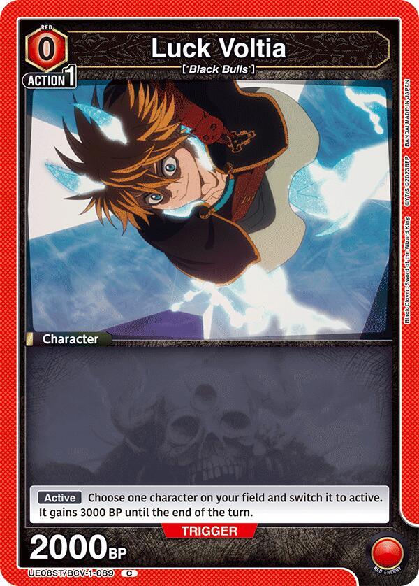Luck Voltia UE08ST/BCV-1-089 card from UE08ST: Black Clover Starter Deck