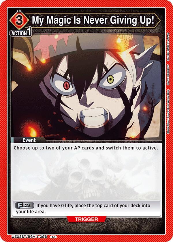 My Magic Is Never Giving Up! UE08ST/BCV-1-096 card from UE08ST: Black Clover Starter Deck
