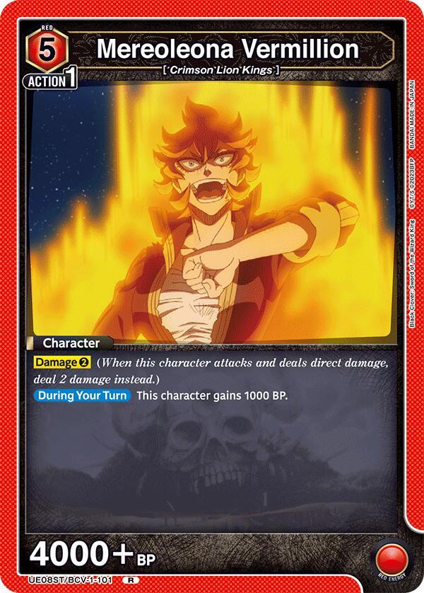 Mereoleona Vermillion UE08ST/BCV-1-101 card from UE08ST: Black Clover Starter Deck