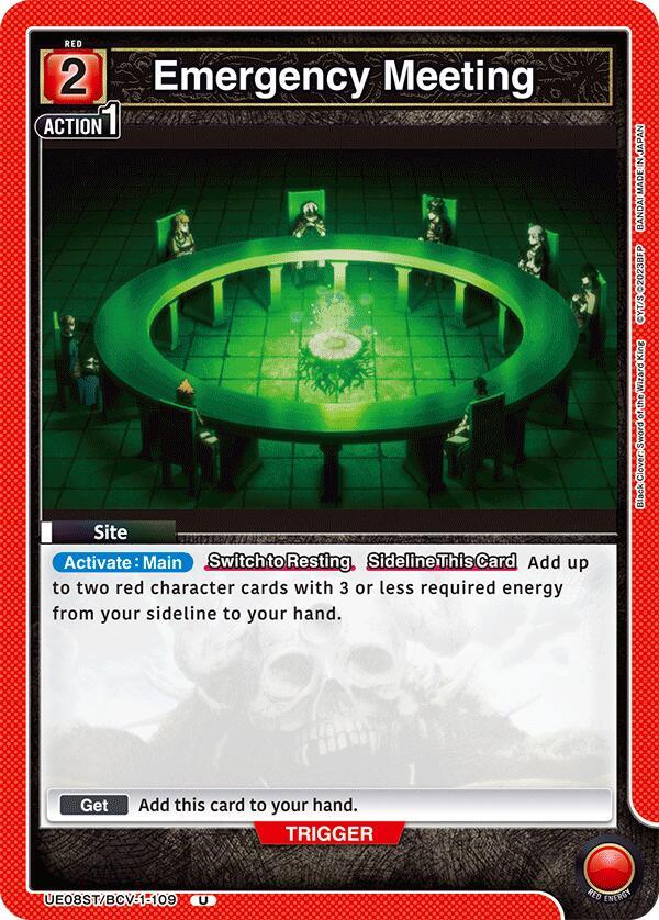 Emergency Meeting UE08ST/BCV-1-109 card from UE08ST: Black Clover Starter Deck