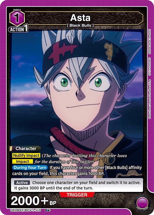 Asta (R*) UE08ST/BCV-1-110 card from UE08ST: Black Clover Starter Deck