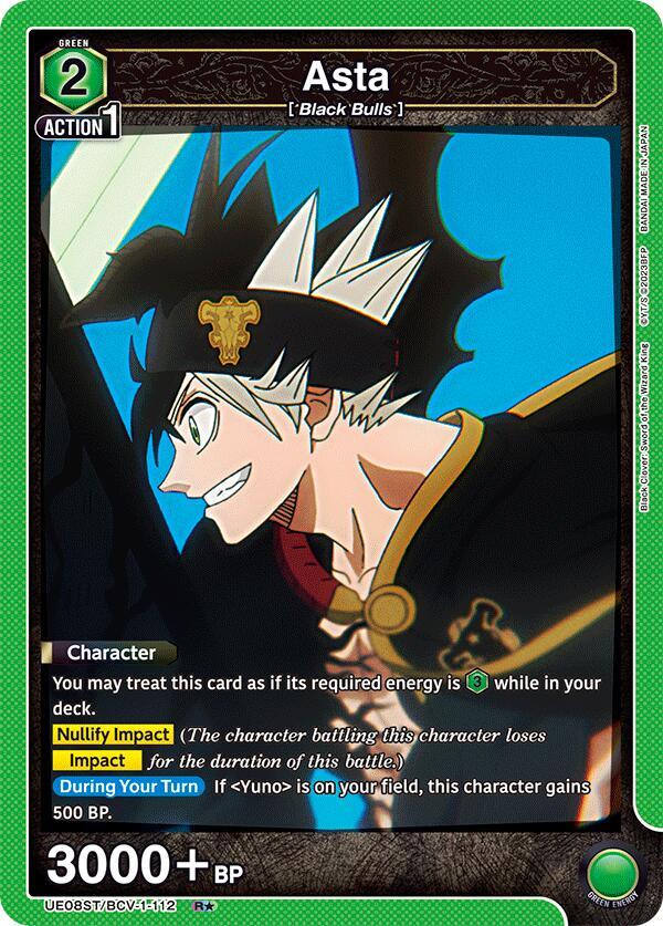 Asta (R*) UE08ST/BCV-1-112 card from UE08ST: Black Clover Starter Deck