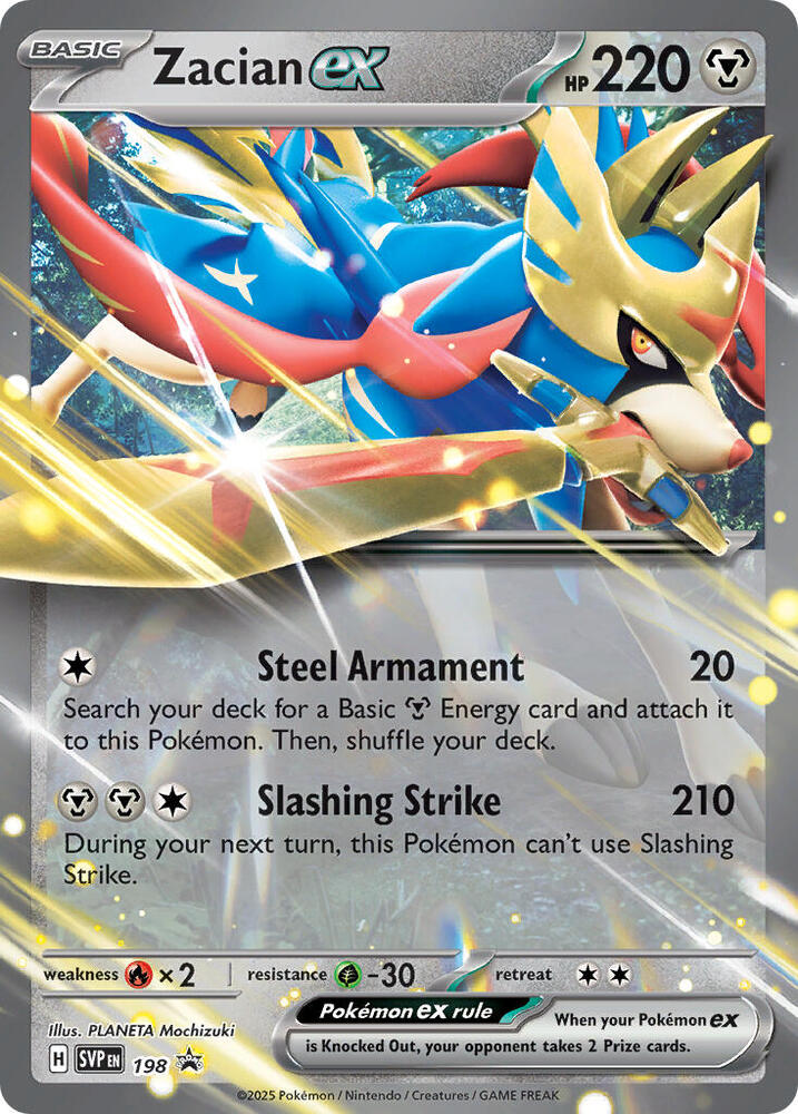 Zacian ex 198 card from SV: Scarlet & Violet Promo Cards