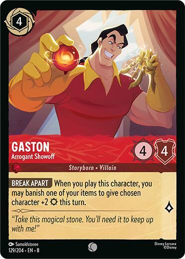 Gaston - Arrogant Showoff 129/204 card from Reign of Jafar