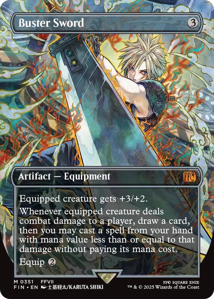 Buster Sword (Borderless) 351 card from FINAL FANTASY