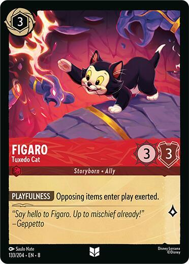 Figaro - Tuxedo Cat 133/204 card from Reign of Jafar