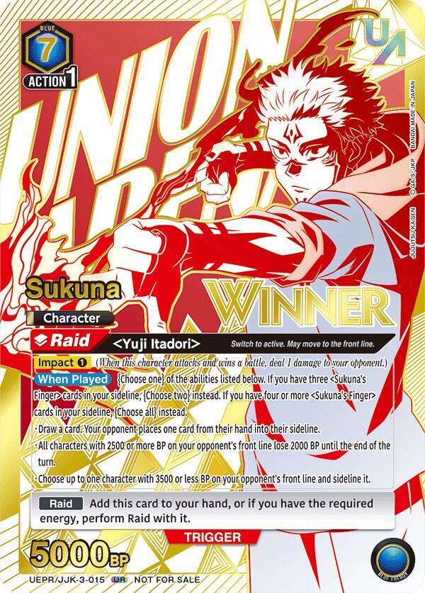 Sukuna (Winner) UEPR/JJK-3-015 card from Union Arena Promotion Cards