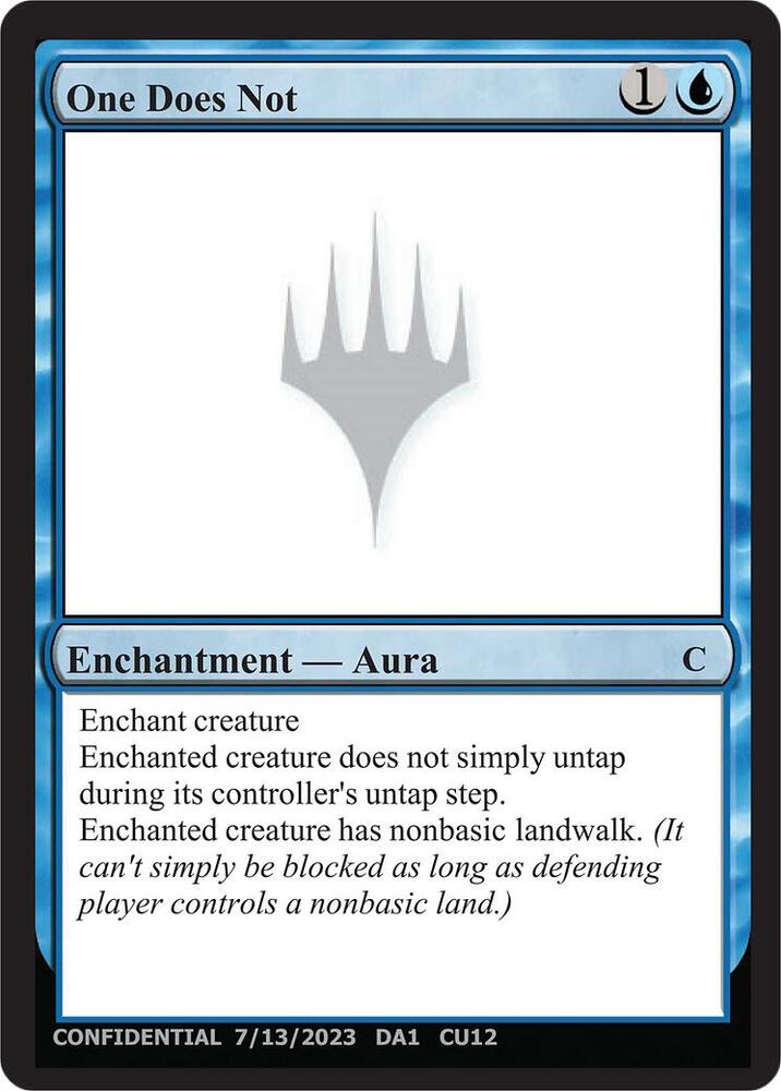 One Does Not card from Un-Known Event Playtest Cards
