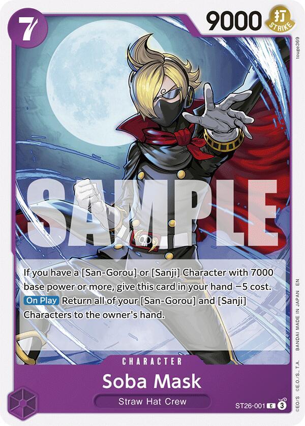 Soba Mask ST26-001 card from Starter Deck 26: PURPLE/BLACK Monkey.D.Luffy