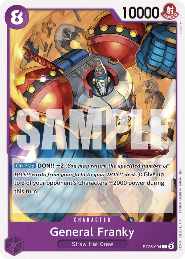 General Franky ST26-004 card from Starter Deck 26: PURPLE/BLACK Monkey.D.Luffy