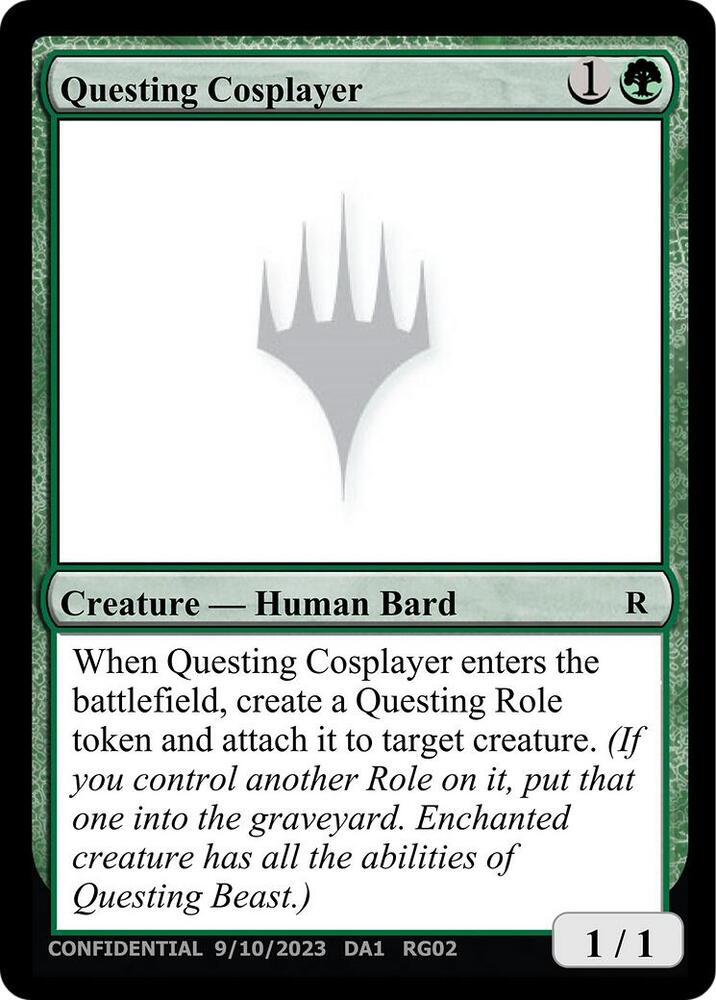 Questing Cosplayer card from Un-Known Event Playtest Cards