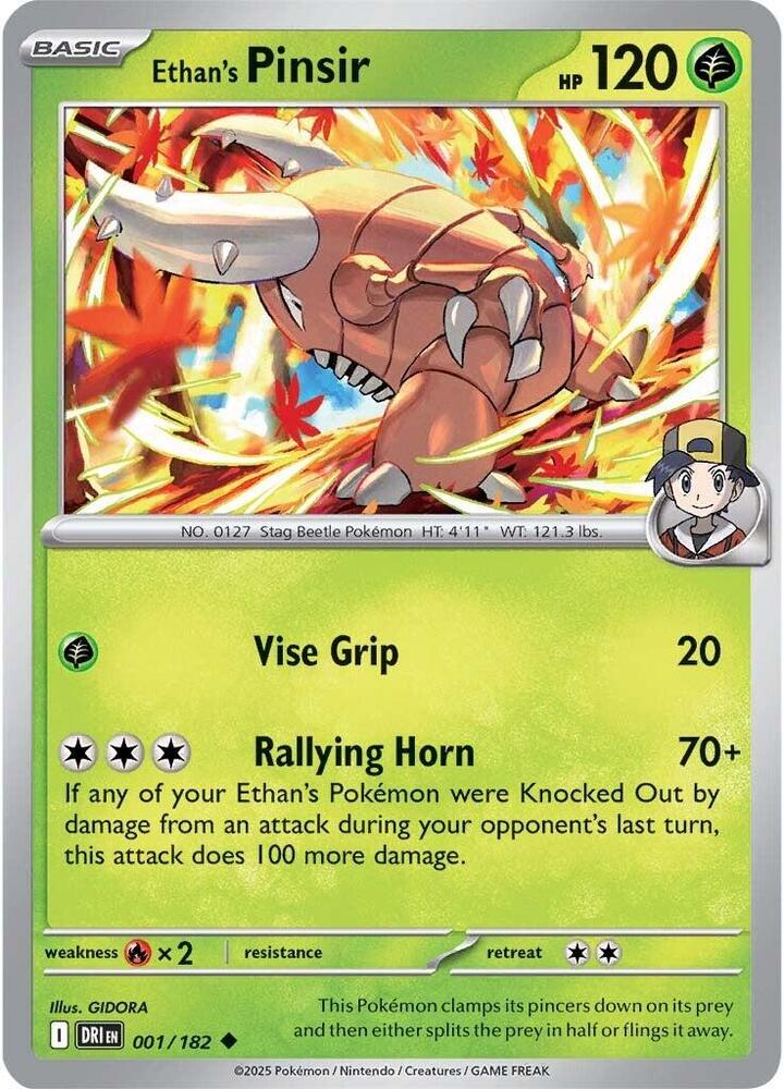Ethan's Pinsir 001/182 card from SV10: Destined Rivals