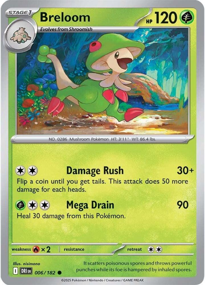 Breloom 006/182 card from SV10: Destined Rivals
