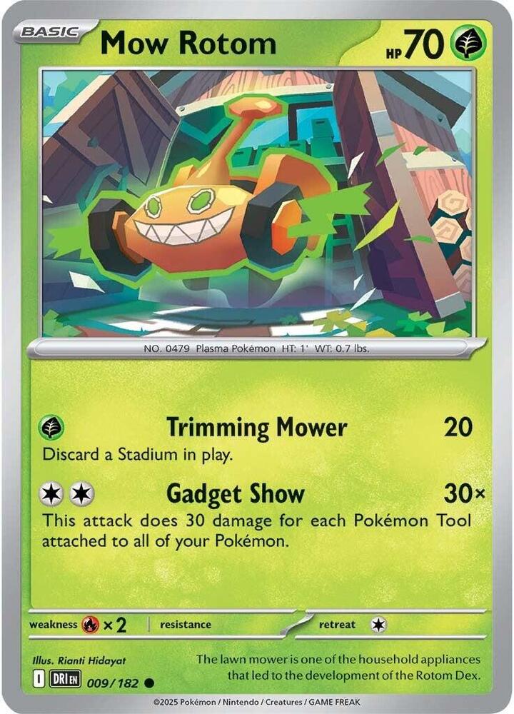 Mow Rotom 009/182 card from SV10: Destined Rivals