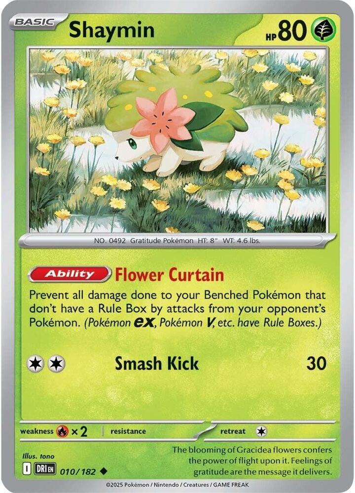 Shaymin 010/182 card from SV10: Destined Rivals
