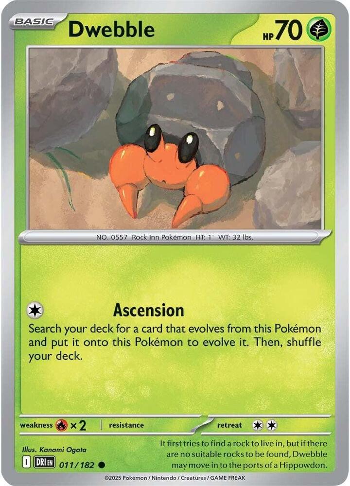 Dwebble 011/182 card from SV10: Destined Rivals