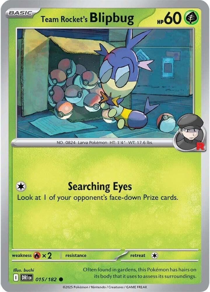 Team Rocket's Blipbug 015/182 card from SV10: Destined Rivals