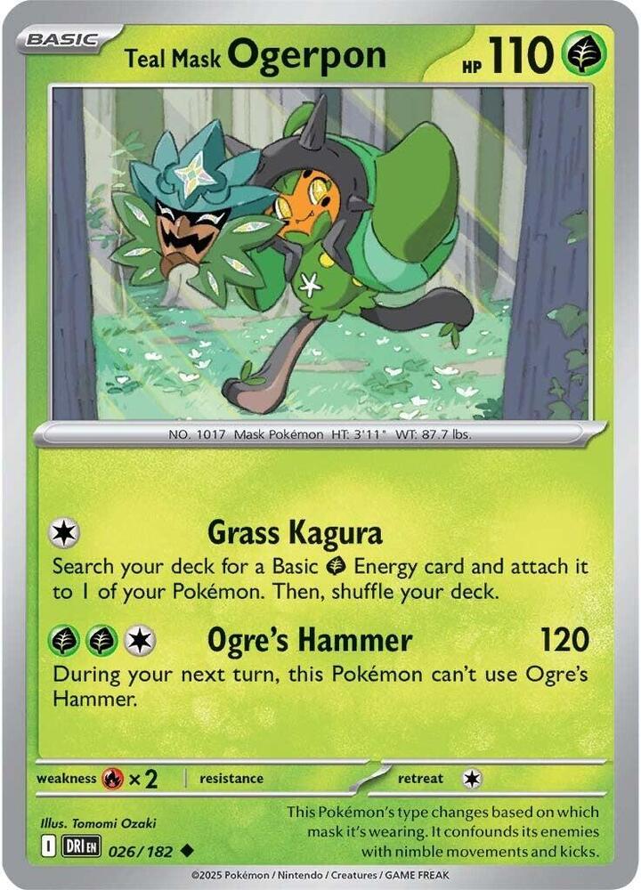 Teal Mask Ogerpon 026/182 card from SV10: Destined Rivals