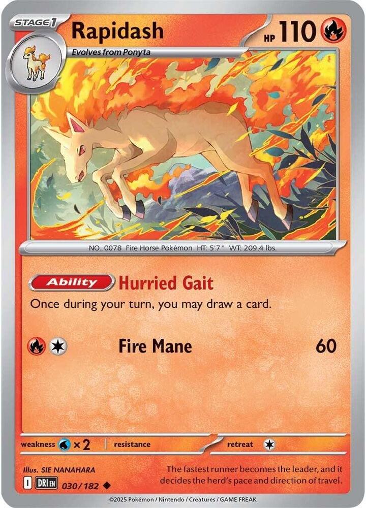 Rapidash 030/182 card from SV10: Destined Rivals