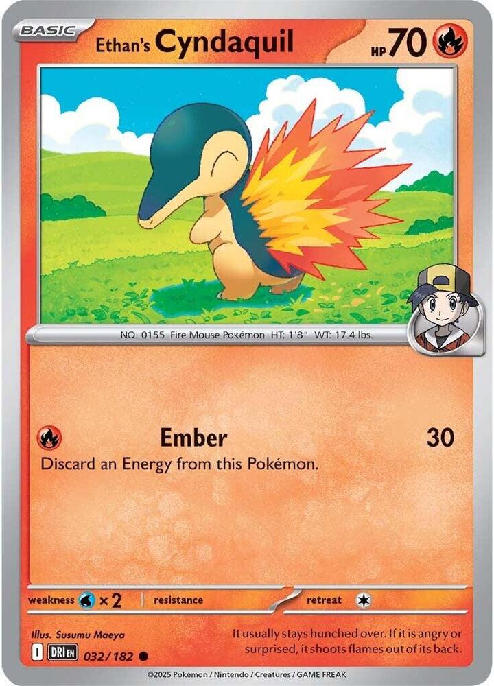 Ethan's Cyndaquil 032/182 card from SV10: Destined Rivals