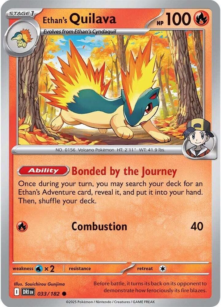 Ethan's Quilava 033/182 card from SV10: Destined Rivals