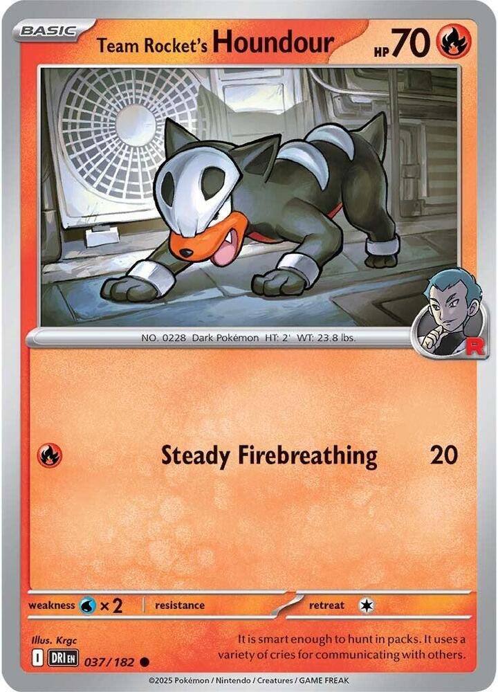 Team Rocket's Houndour 037/182 card from SV10: Destined Rivals