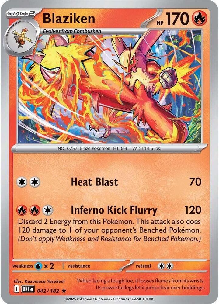 Blaziken 042/182 card from SV10: Destined Rivals