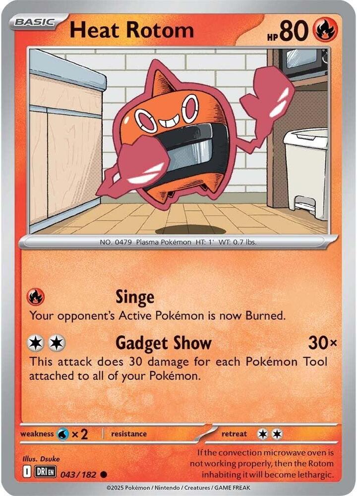 Heat Rotom 043/182 card from SV10: Destined Rivals