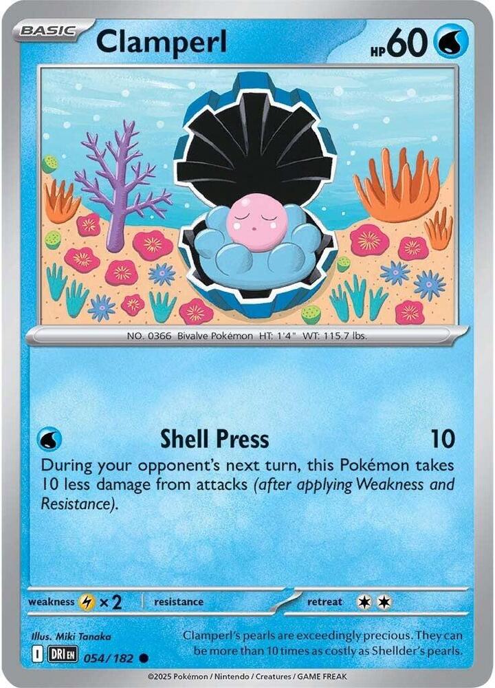 Clamperl 054/182 card from SV10: Destined Rivals